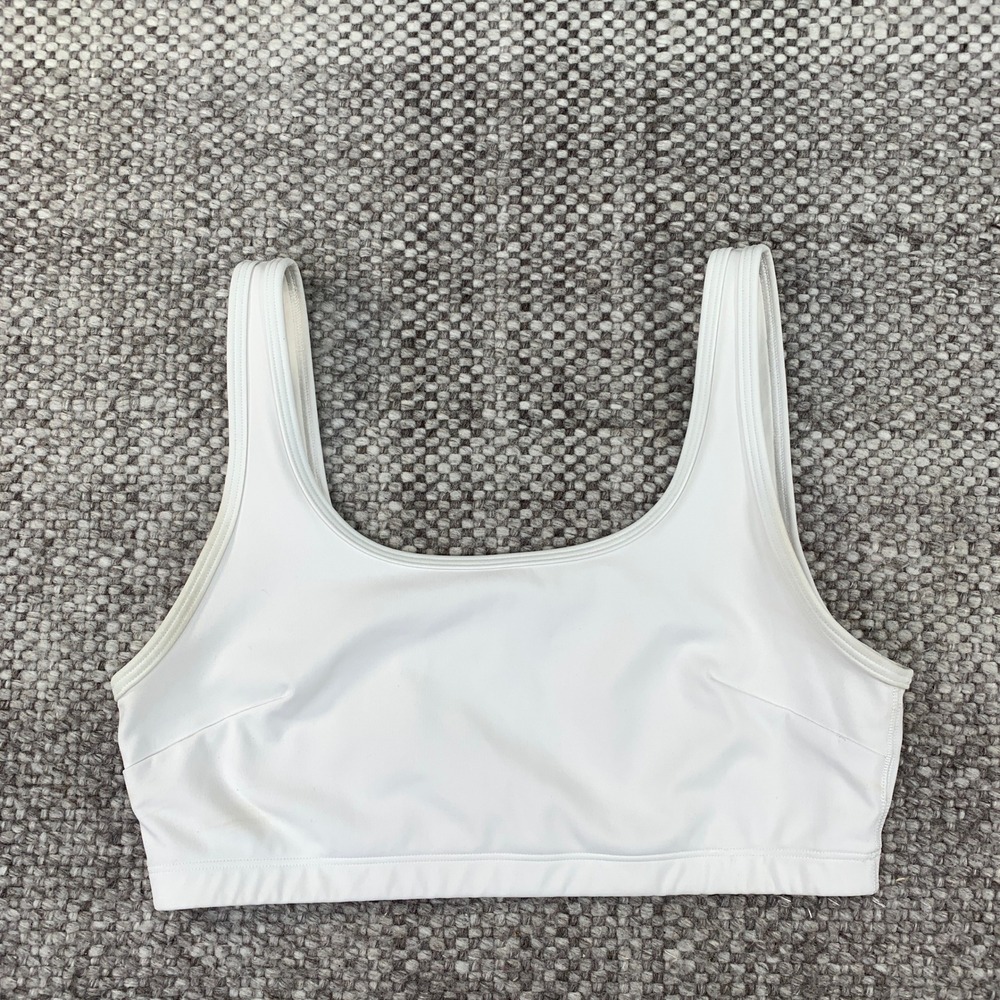 Aritzia Golden Sports Bra Women Medium White Scoop Neck Activewear 123383
